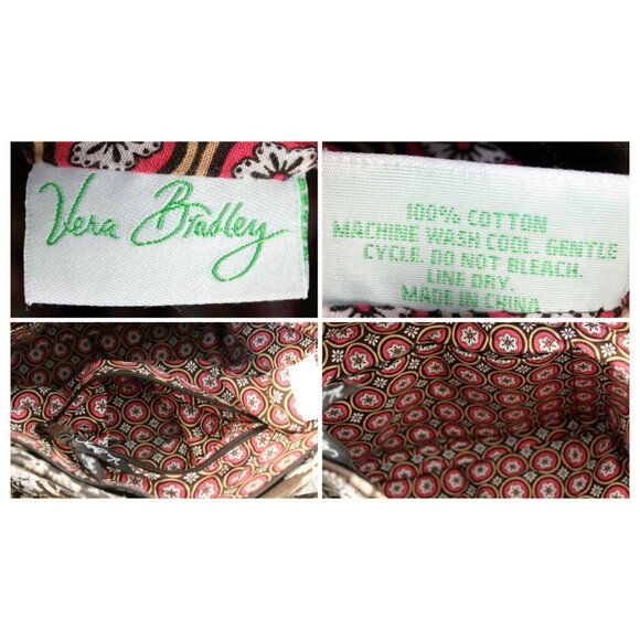 Vera Bradley Imperial Toile Retired Pattern Shoulder Tote Bag Purse Wallet Brow - Picture 7 of 11